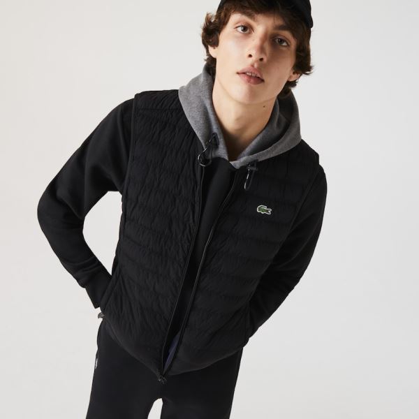 Lacoste Lightweight Foldable Water-Resistant Puffer Coat Pánské - Kabáty Černé | CZ-ysuSt8